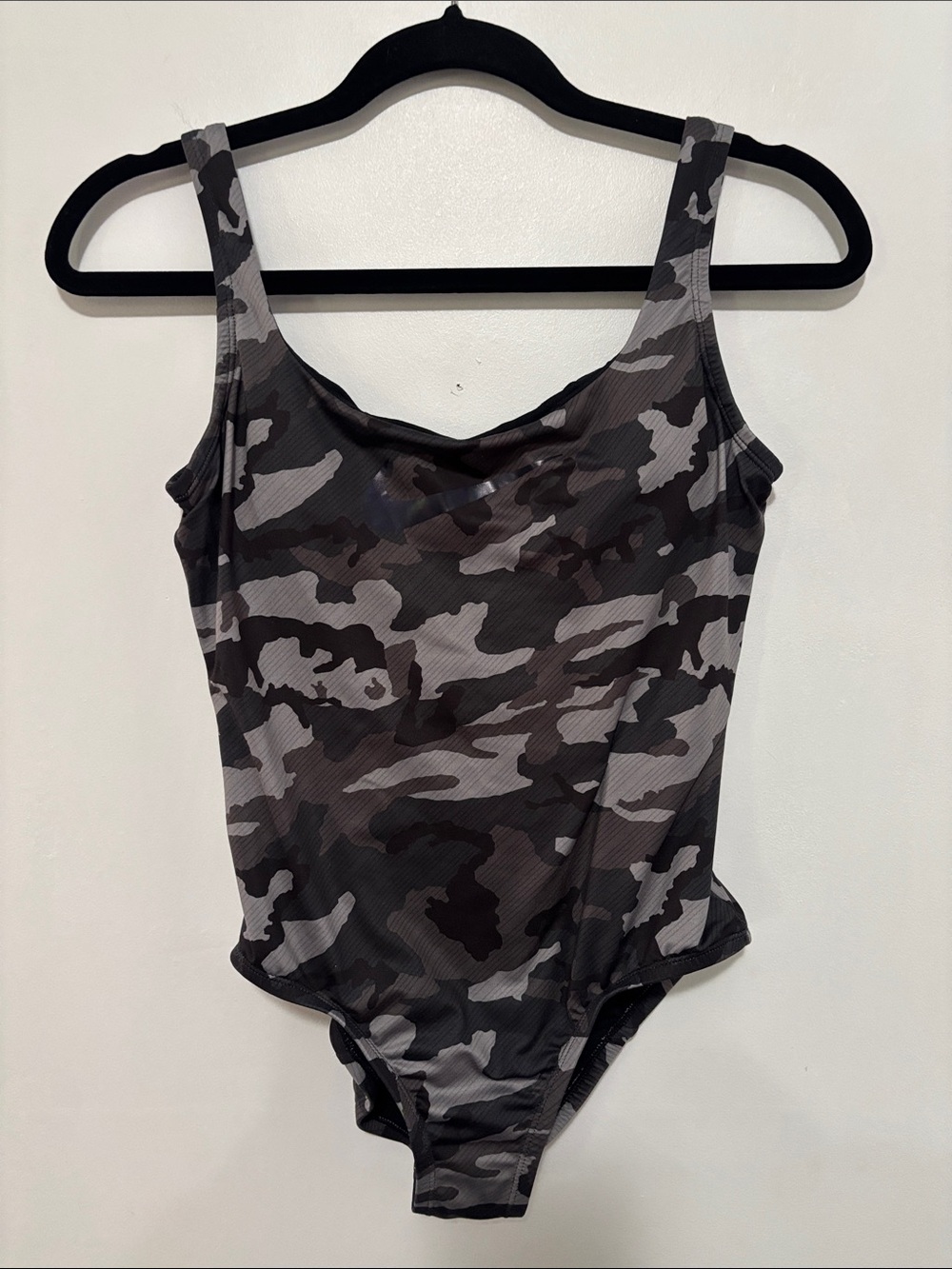 Nike Swim Camo U-Back One-Piece Swimsuit | Black/Gray | Size S